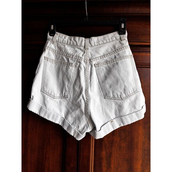 American Apparel 24 Vintage High Rise Light Wash Denim Shorts - Picture 2 of 6